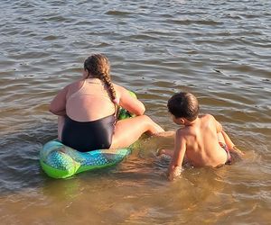 Plażowicze nad Lubianką