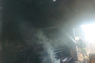 Pożar budynków gospodarczych w Wolkowie