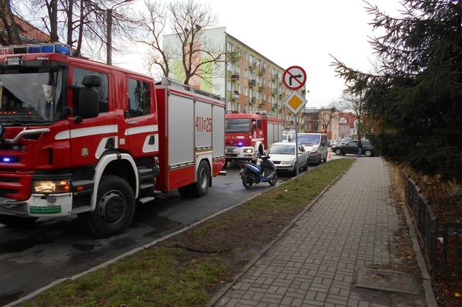 Pożar budynku wielorodzinnego w Braniewie