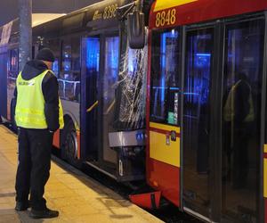 Zderzenie dwóch autobusów miejskich w Warszawie