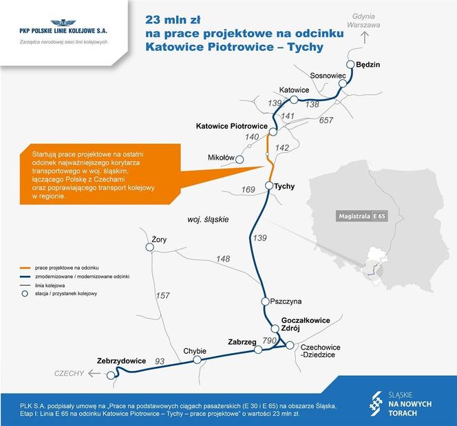 Stacja Tychy doczeka się przebudowy. PKP PLK podpisały umowę z wykonawcą prac projektowych