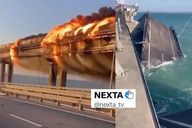 Pożar mostu na Krym
