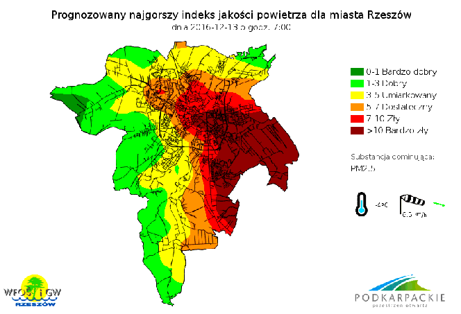 Indeks jakości powietrza w Rzeszowie