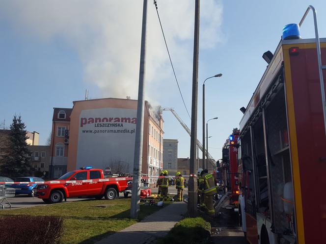 Pali się budynek Panoramy Leszczyńskiej w Lesznie