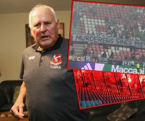 Skandaliczny transparent na meczu Raków - Maccabi