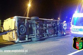 Nocny wypadek na autostradzie A2 na węźle Poznań - Luboń