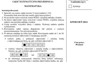 Egzamin gimnazjalny 2014. 24.04: matematyka i przedmioty przyrodnicze. ARKUSZE i ODPOWIEDZI