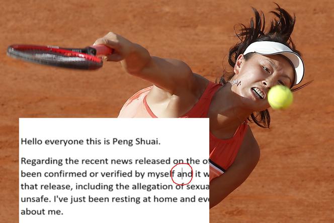 Tenis, Peng Shuai, tenisistka, list, email