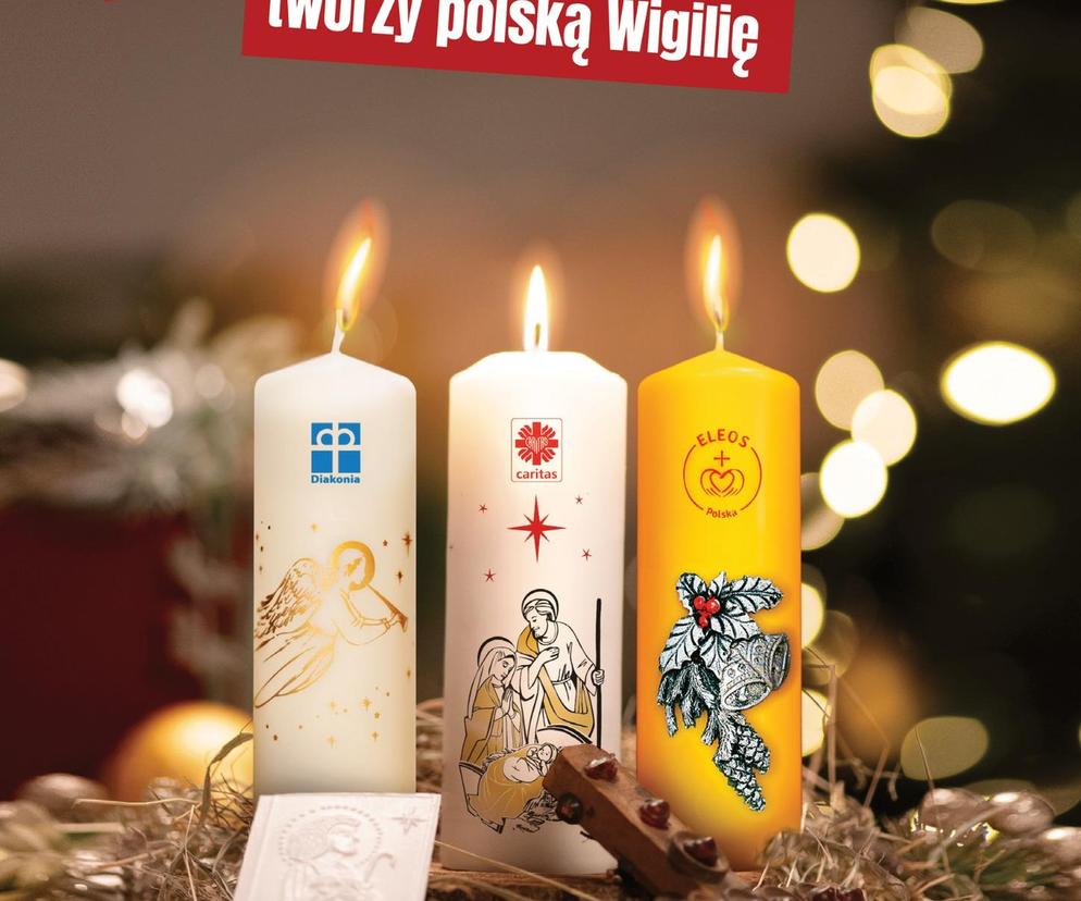 Wigilijne Dzieło Pomocy Dzieciom - świece Caritas 