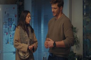 	M jak miłość odc. 1865. Iza (Adriana Kalska), Marcin (Mikołaj Roznerski)