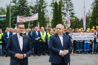 Morawiecki złożył obietnicę górnikom z Turowa: nie damy zamknąć kopalni!