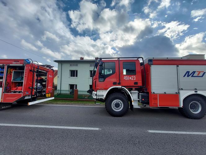 Pożar domu w Małyszynie 25.10.2022