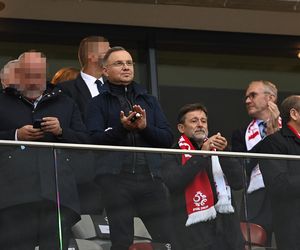 Prezydent Andrzej Duda na meczu Polska-Chorwacja