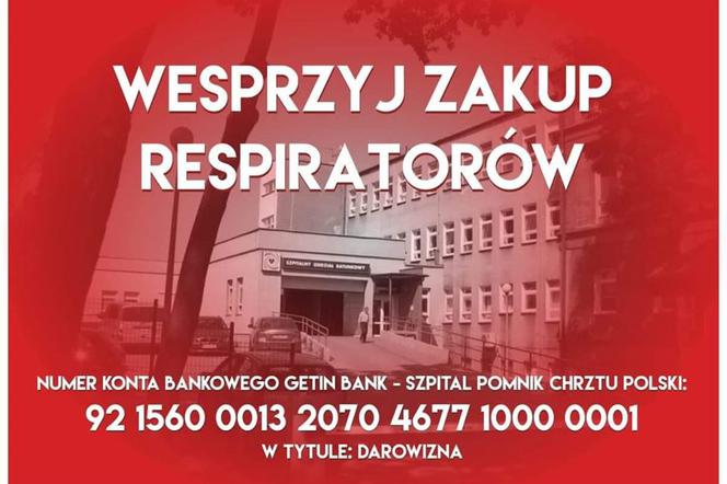Ruszyła zbiórka pieniędzy na respiratory dla szpitala