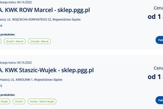 Ceny węgla ze strony cieplo.gov.pl