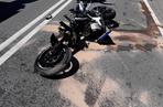 Zderzenie motocykla z samochodem osobowym we Frycowej