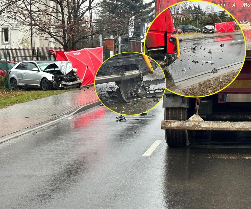 Józefosław. Osobówką wjechali pod tira. Tragiczna wiadomość	