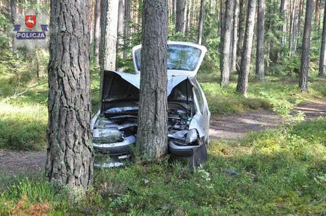 Uderzyli w drzewo i zasnęli w rozbitym pojeździe