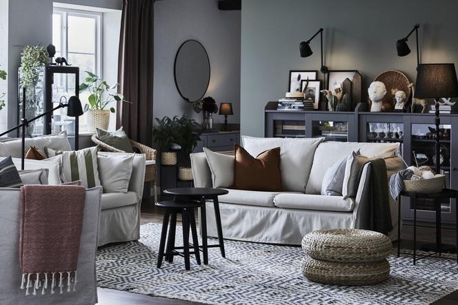 Salon w stylu scandi boho