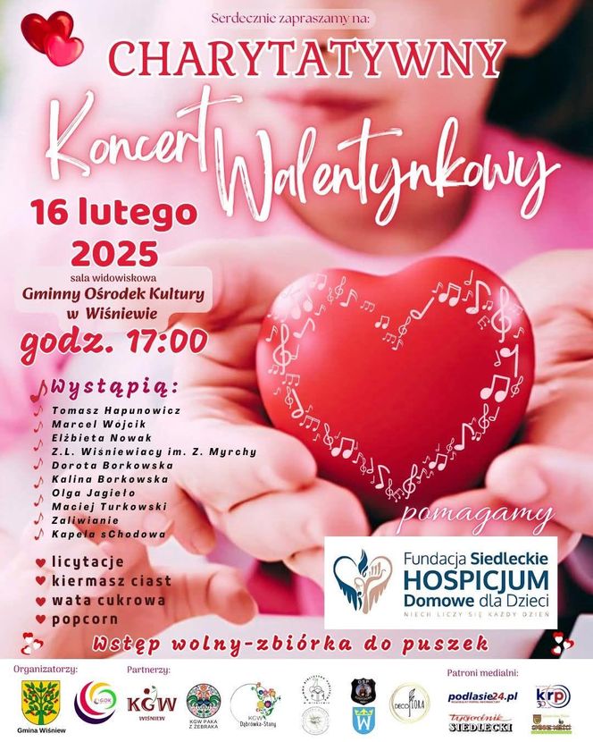 Charytatywny Koncert Walentynkowy w Gminnym Ośrodku Kultury w Wiśniewie już 16 lutego