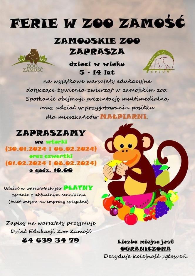 ferie w zoo w Zamościu