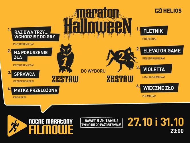 Kino Helios Siedlce zaprasza na dwa nocne maratony horrorów z okazji Halloween!