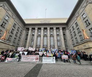 Protest przeciwko Kolei Dużych Prędkości w Katowicach 