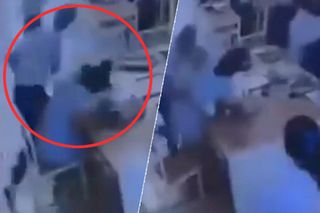 Uczeń rzucił się na nauczycielkę! Wideo pokazało cios za ciosem