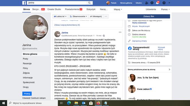 Wokalistka S. Janina odchodzi z zakonu