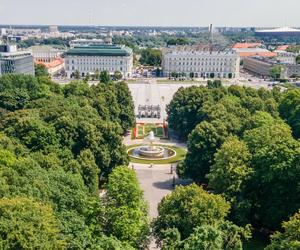 Widok na Plac Piłsudskiego i Ogród Saski 