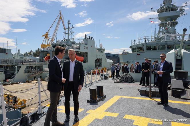 Prezydent RP Andrzej Duda i premier Kanady Justin Trudeau. Spotkanie z Premierem Kanady w bazie marynarki wojennej Canadian Forces Base Esquimalt