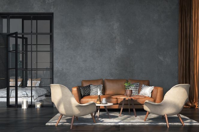 Salon w stylu industrialnym 