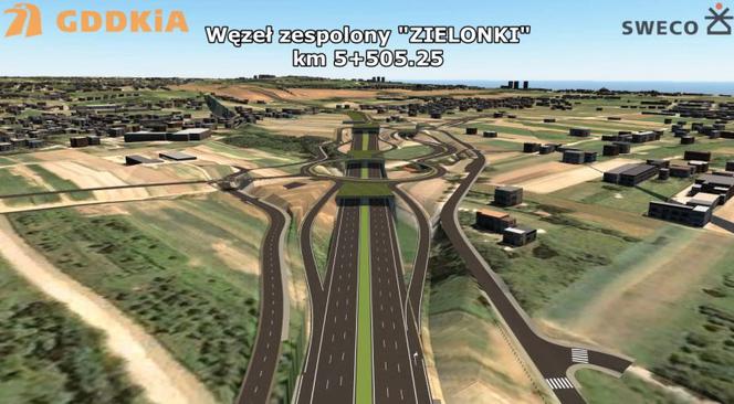 Przebieg Północnej Obwodnicy Krakowa (S52)