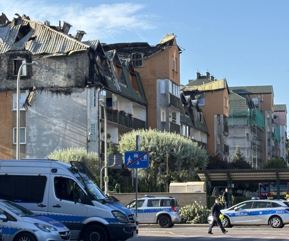 Tak wygląda miejsce pożaru w Ząbkach w piątkowy poranek 04.07.2025