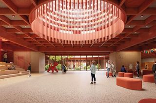 Znamy wyniki konkursu! Na warszawskich Zawadach powstanie nowy kompleks edukacyjny. Ma bieżnie na dachu i mocne, czerwone akcenty