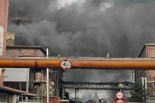 Pożar na terenie Huty Łaziska