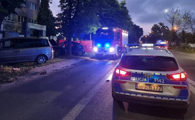 Tragiczny wypadek na ul. Brukowej w Łodzi. Chciała wyprzedzić, zabiła się na drzewie