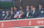Karol Nawrocki pozdrowił chłopca na meczu Polska - Finlandia