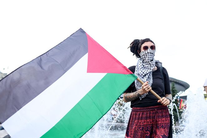 Protesty przed Polska - Izrael na Eurobasket 2025