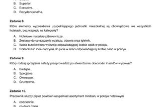 Egzamin zawodowy technik hotelarstwa - przykładowe zadania. Nazwa kwalifikacji: Obsługa gości w obiekcie świadczącym usługi hotelarskie