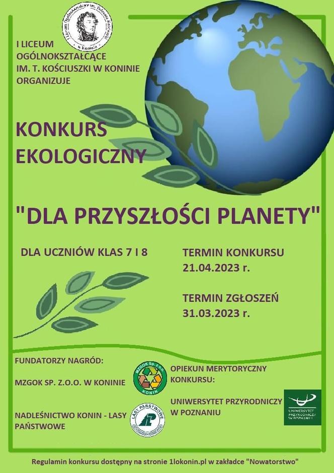 Dla przyszłości planety konkurs ekologiczny