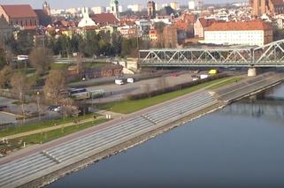 Tak wygląda Toruń okiem policyjnego drona. Patrol miał ważne komunikaty