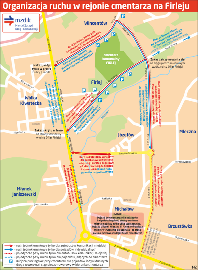 Organizacja ruchu kołowego w rejonie cmentarzy. Sprawdź, jakie będą zmiany [MAPY]