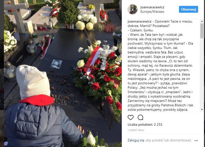 OBRZYDLIWY atak na Racewicz i jej syna nad grobem męża