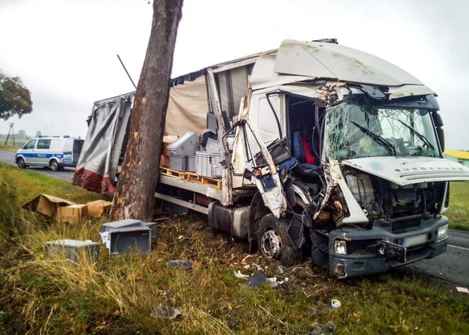 Pijany Białorusin jadąc ciężarówką uderzał w drzewa