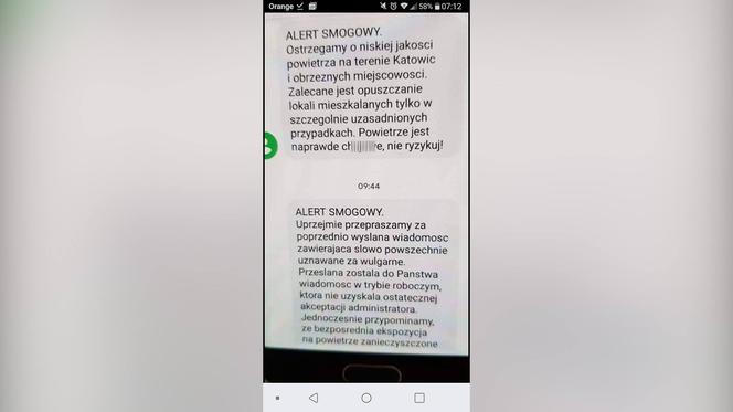 Wulgarne ostrzeżenie przed smogiem w Katowicach. Fejkowy alert hitem internetu