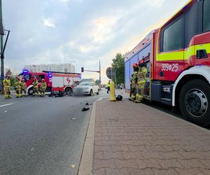 Wypadek na Mokotowie. Kierowca skutera trafił do szpitala 