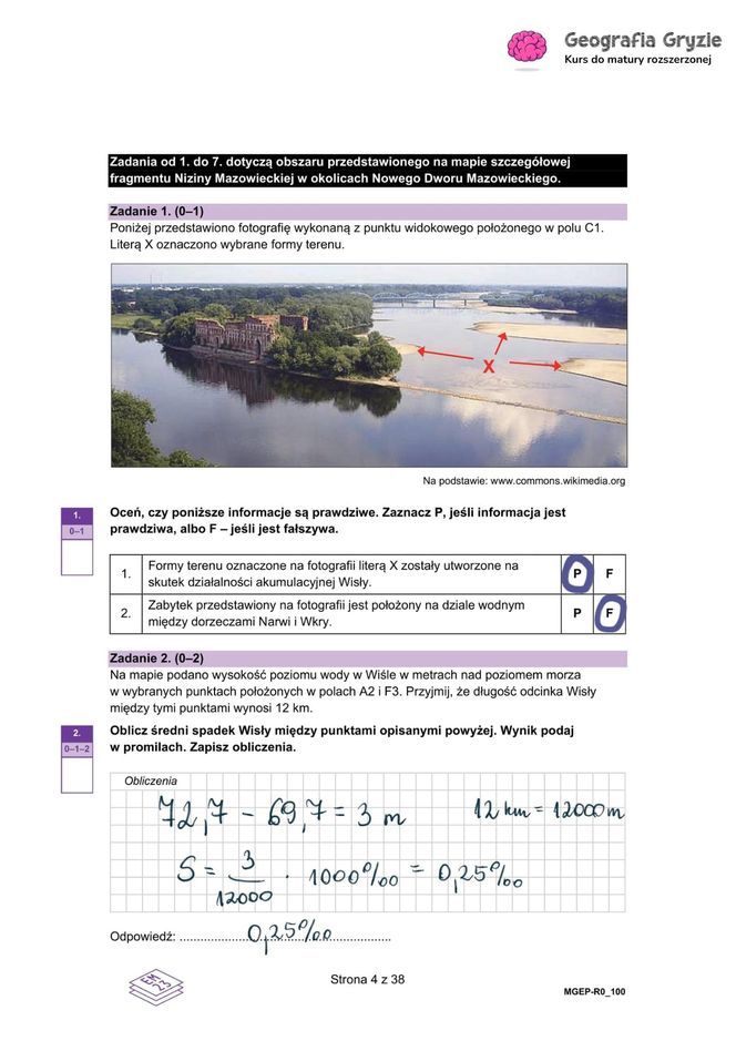 Matura próbna 2024 - geografia