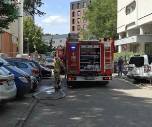 Pożar w centrum Wrocławia. Ogień objął część budynku na Manhattanie