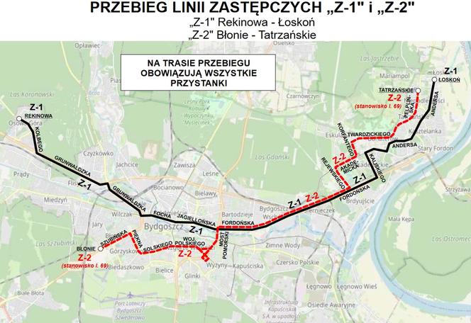 Jak jeżdżą autobusy zastępcze w Bydgoszczy?